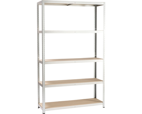 Robuuste stellingkast Strong 175, gegalvaniseerd, 176x120x40 cm, 5 houten legborden, draagvermogen 875 kg