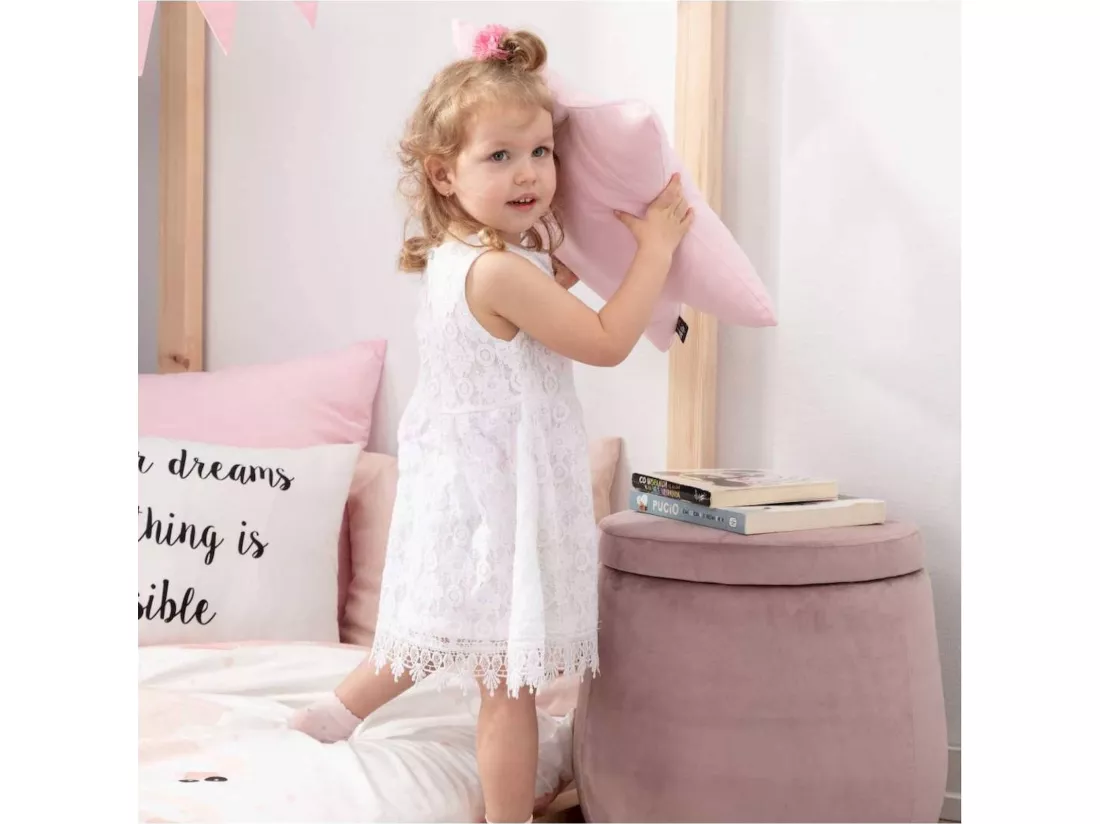Pouf rangement en velours