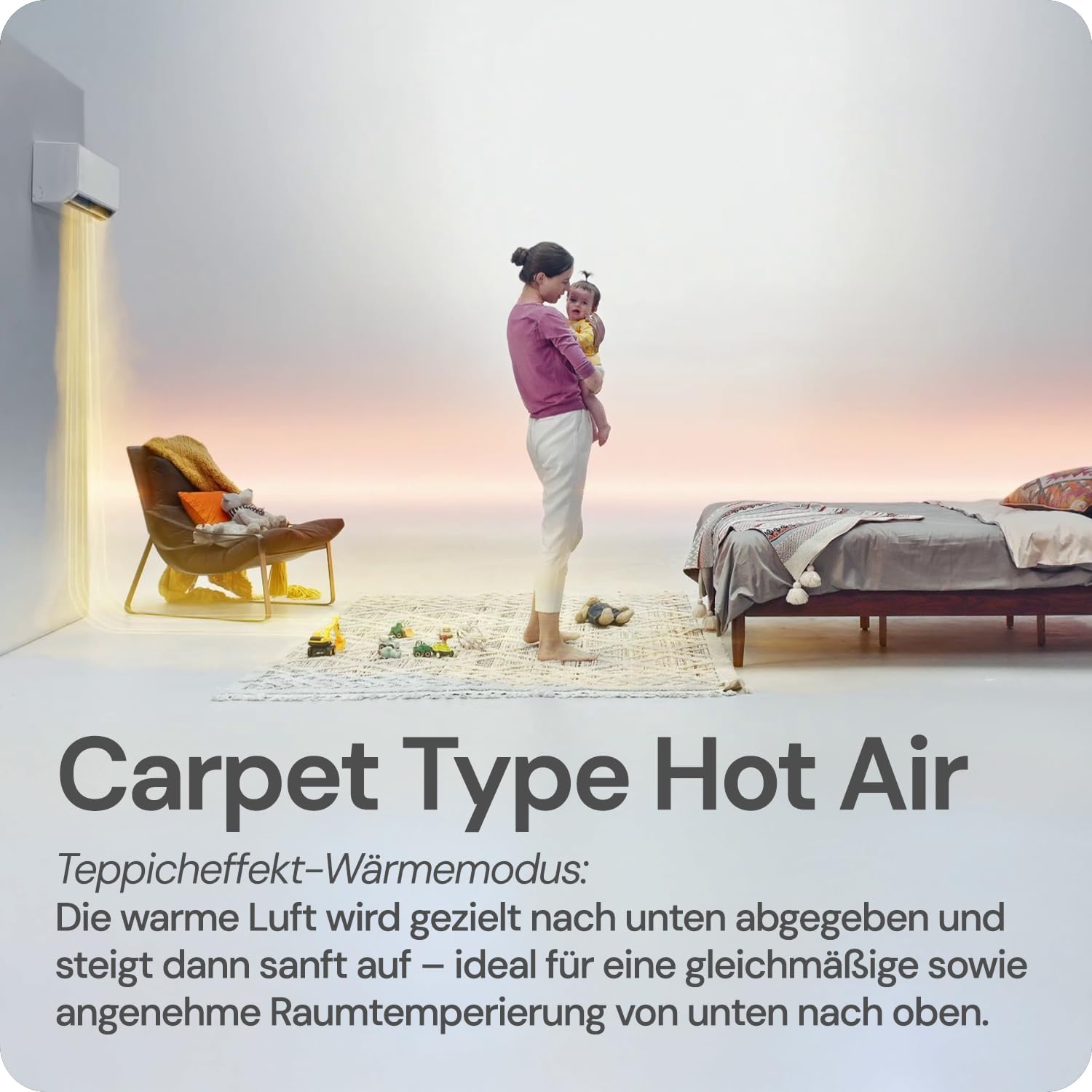 TCL Split Klimaanlage 12000 BTU (3,4kW) Modell: BreezeIN mit Sprachsteuerung, WIFI für Räume bis35m² 4 in 1: Heizen, Kühlen, Entfeuchten, Ventilieren inkl. 8°C Frostschutzmodus, Eco- & Turbomodus