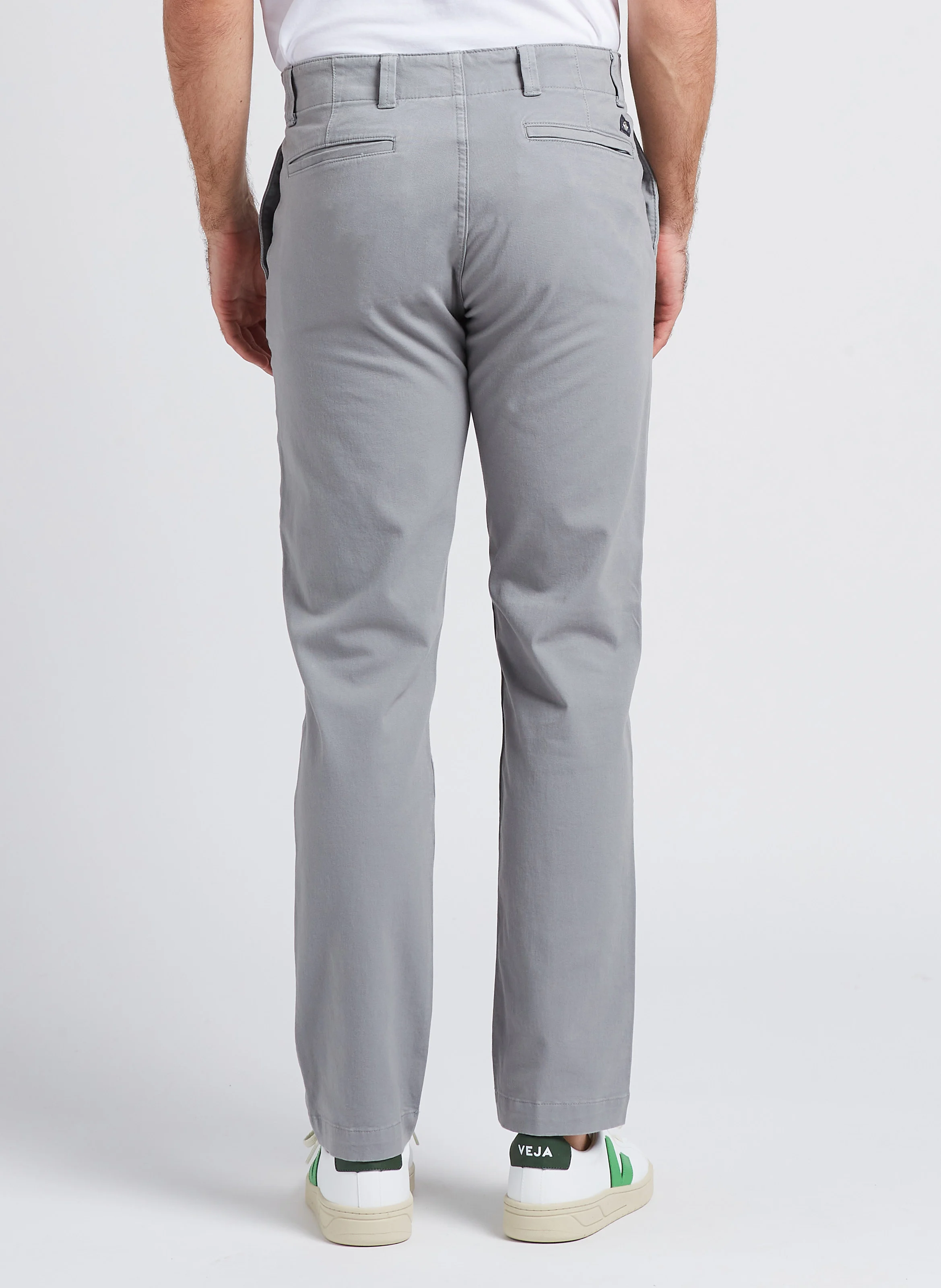 Pantalon slim en coton mélangé | Gris