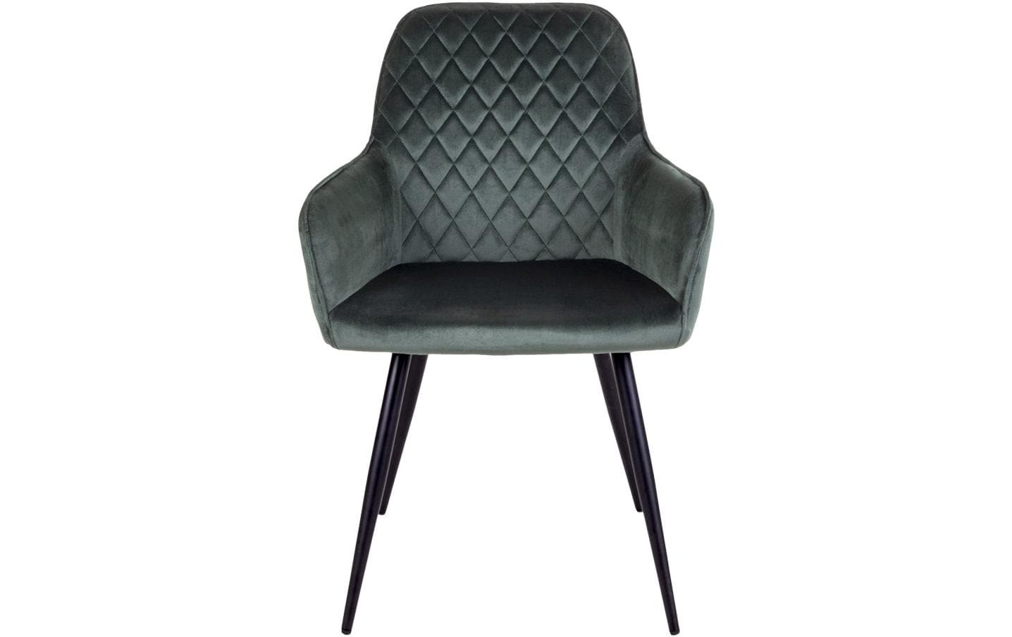 Stuhl Harbo 65 x 57 x 87, Grün/Schwarz, 2 Stück<br>Esszimmerstuhl mit Armlehnen und Rautensteppung
