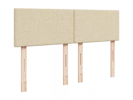 Sommier à lattes de lit avec matelas Crème 160x200 cm Tissu