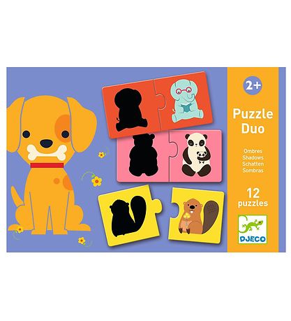 Djeco Puzzlespiel - 12 Teile - Tierische Schatten