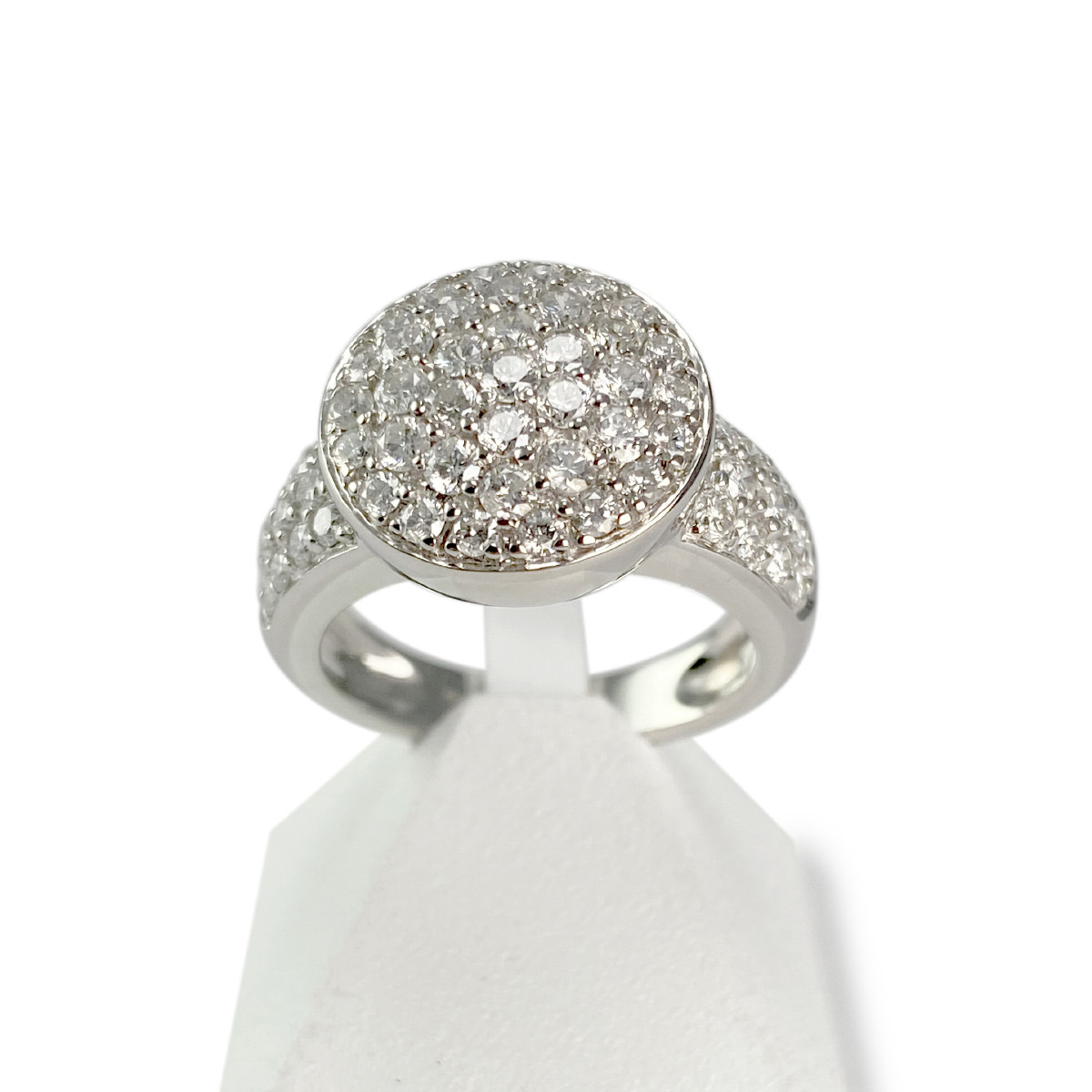 Bague d'occasion or 750 blanc diamants