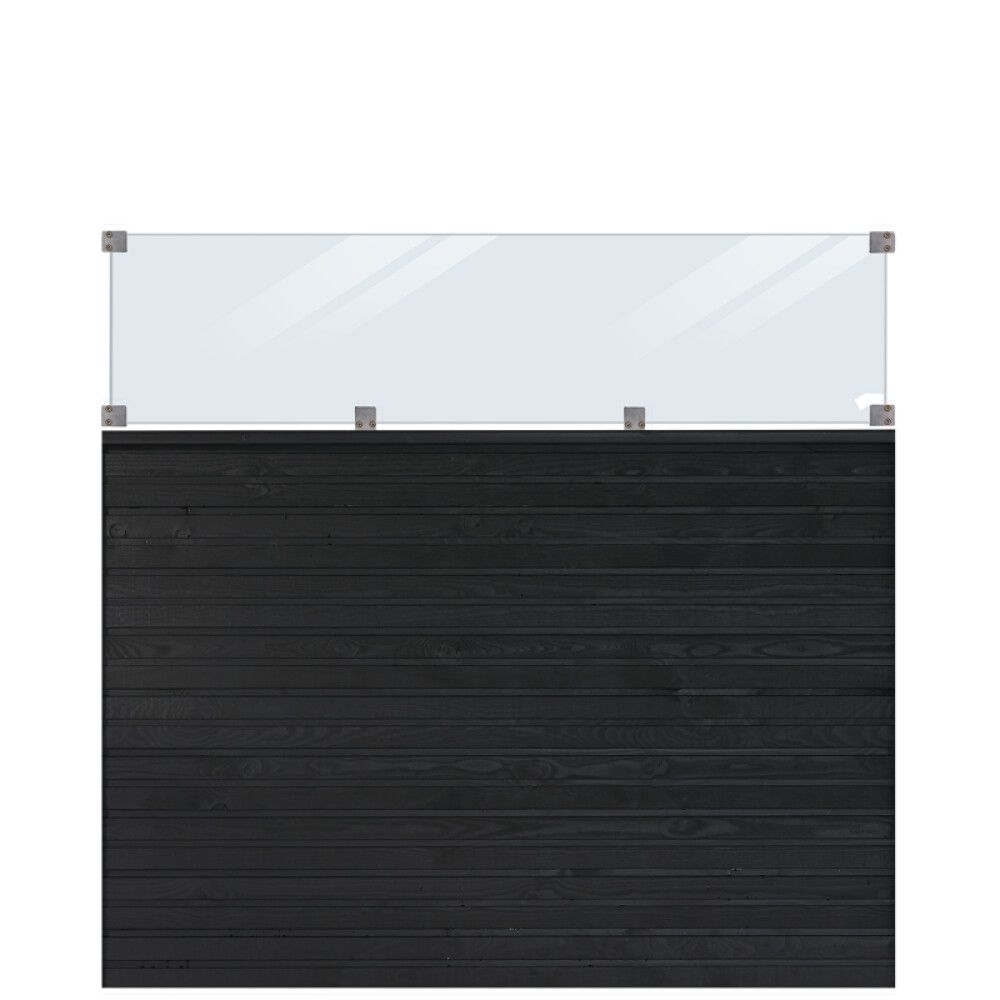 LEVEGG PLUS PLANK M/GLASS PEFC SVART 174X163CM