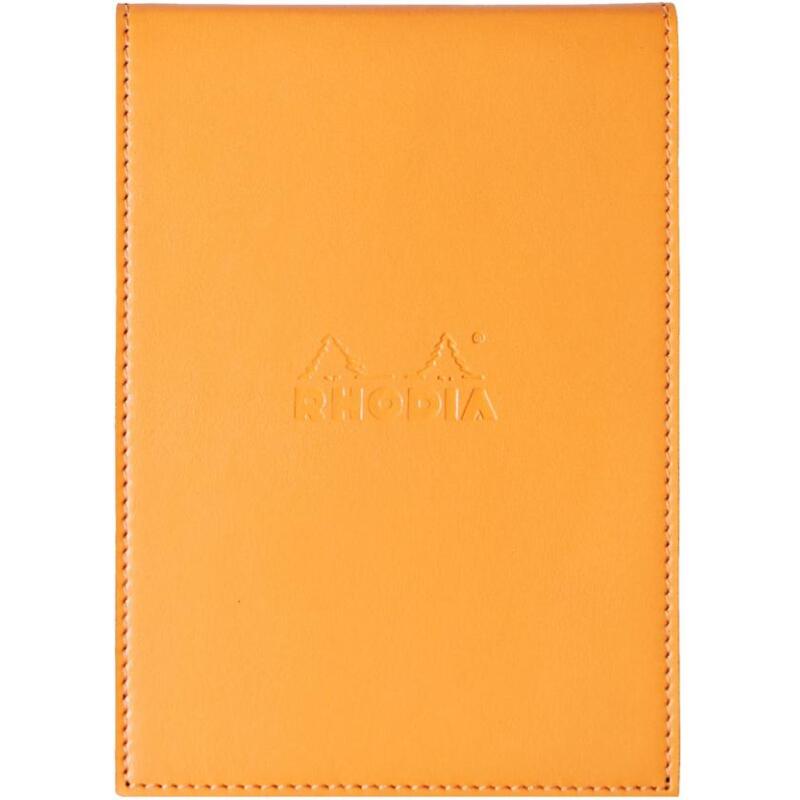 Rhodia ePURE porte-bloc avec porte-crayon + bloc N°13 petits carreaux 5x5 - Orange