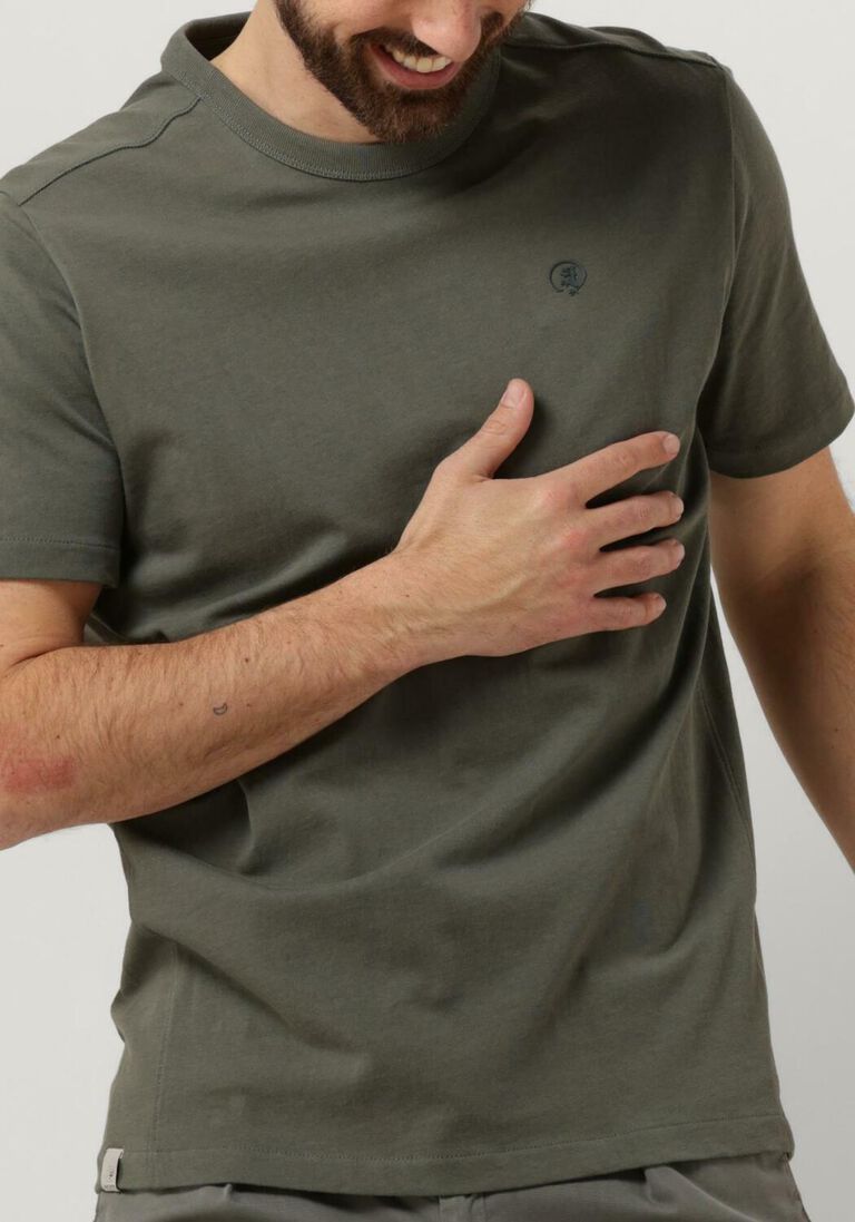 CAST IRON groene cast iron t-shirt short sleeve r-neck heavy co jersey regular fit