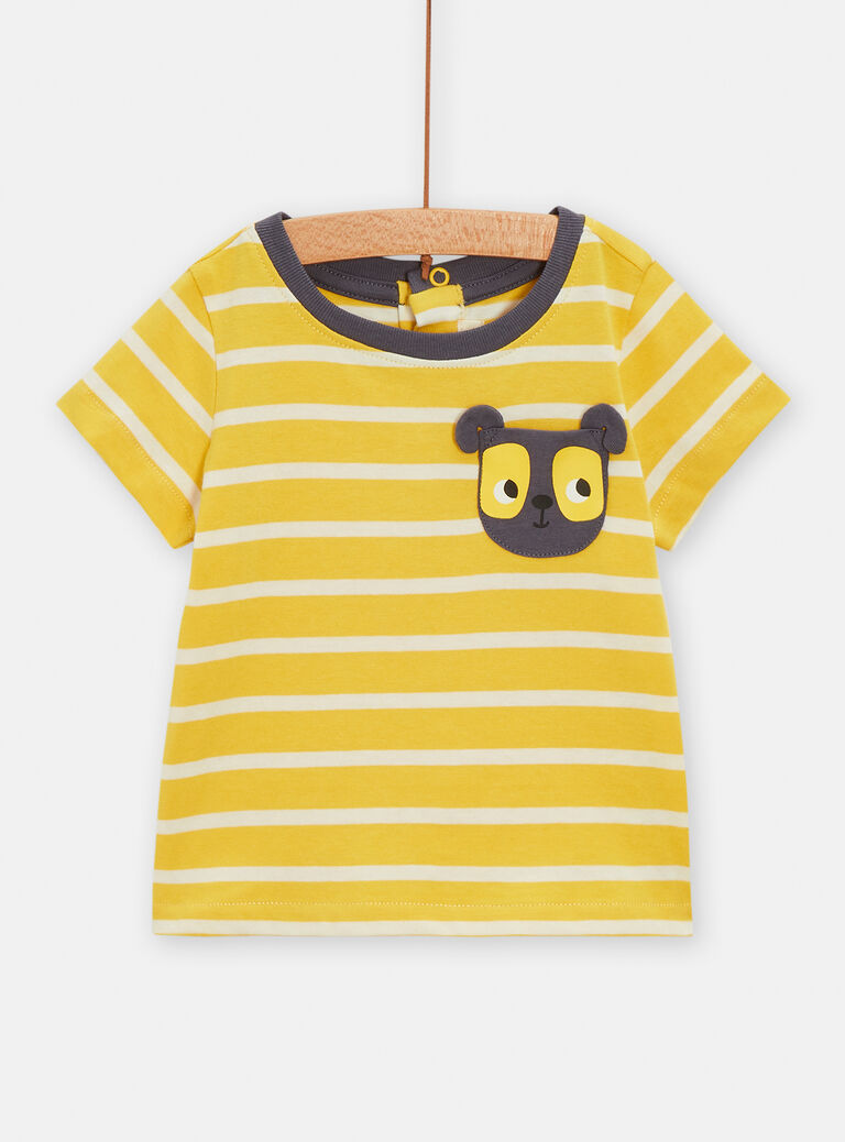 T-shirt rayé à animation chien pour bébé garçon