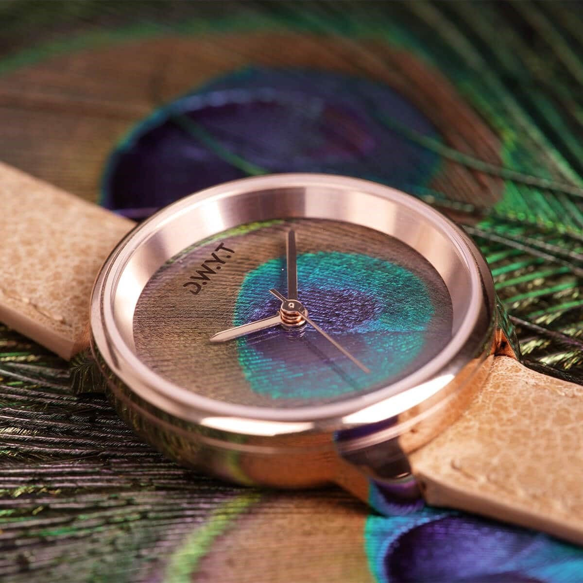 DWYT- Montre en bois - PLUME ROSEGOLD