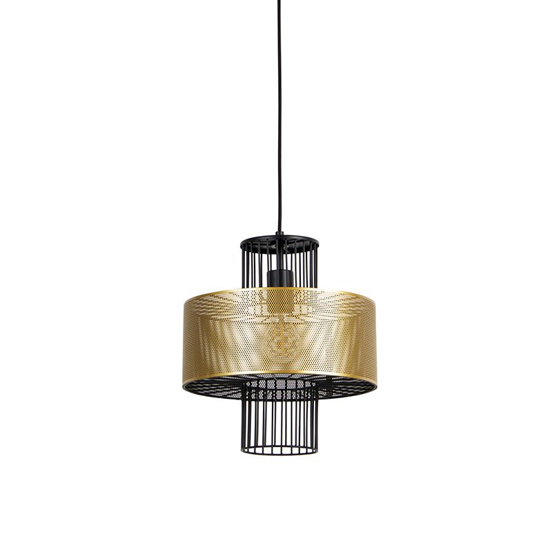 Design hanglamp goud met zwart 30 cm - Tess