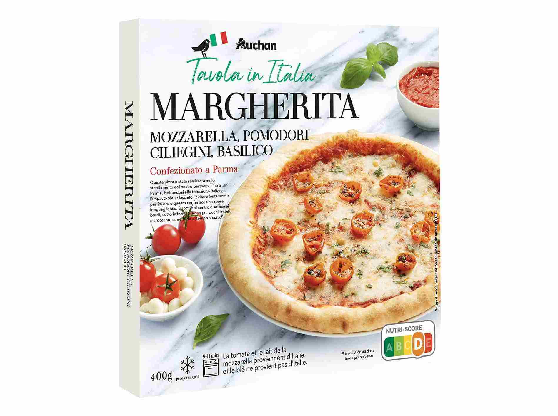 PIZZA AUCHAN À MESA EM ITÁLIA MARGHERITA 400G