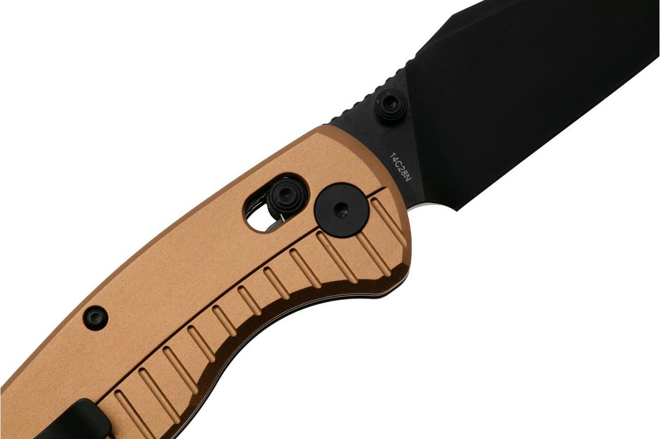 QSP Knife Reptile QS165-A2 PVD 14C28N, Champagne Aluminium, zakmes