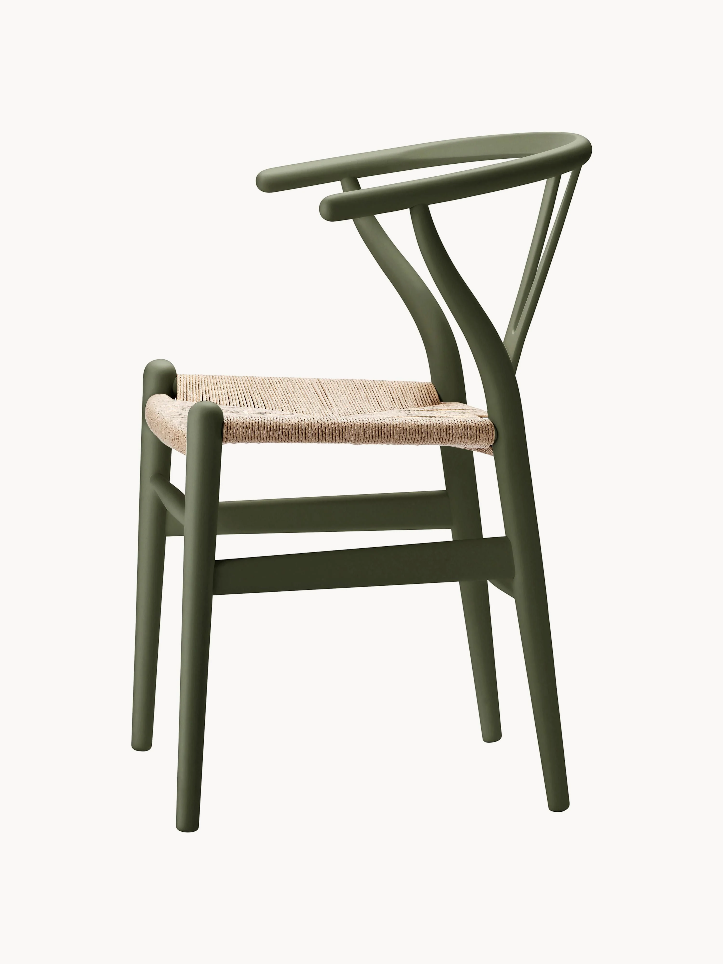 Houten stoel CH24 Wishbone Chair met handgevlochten zitvlak