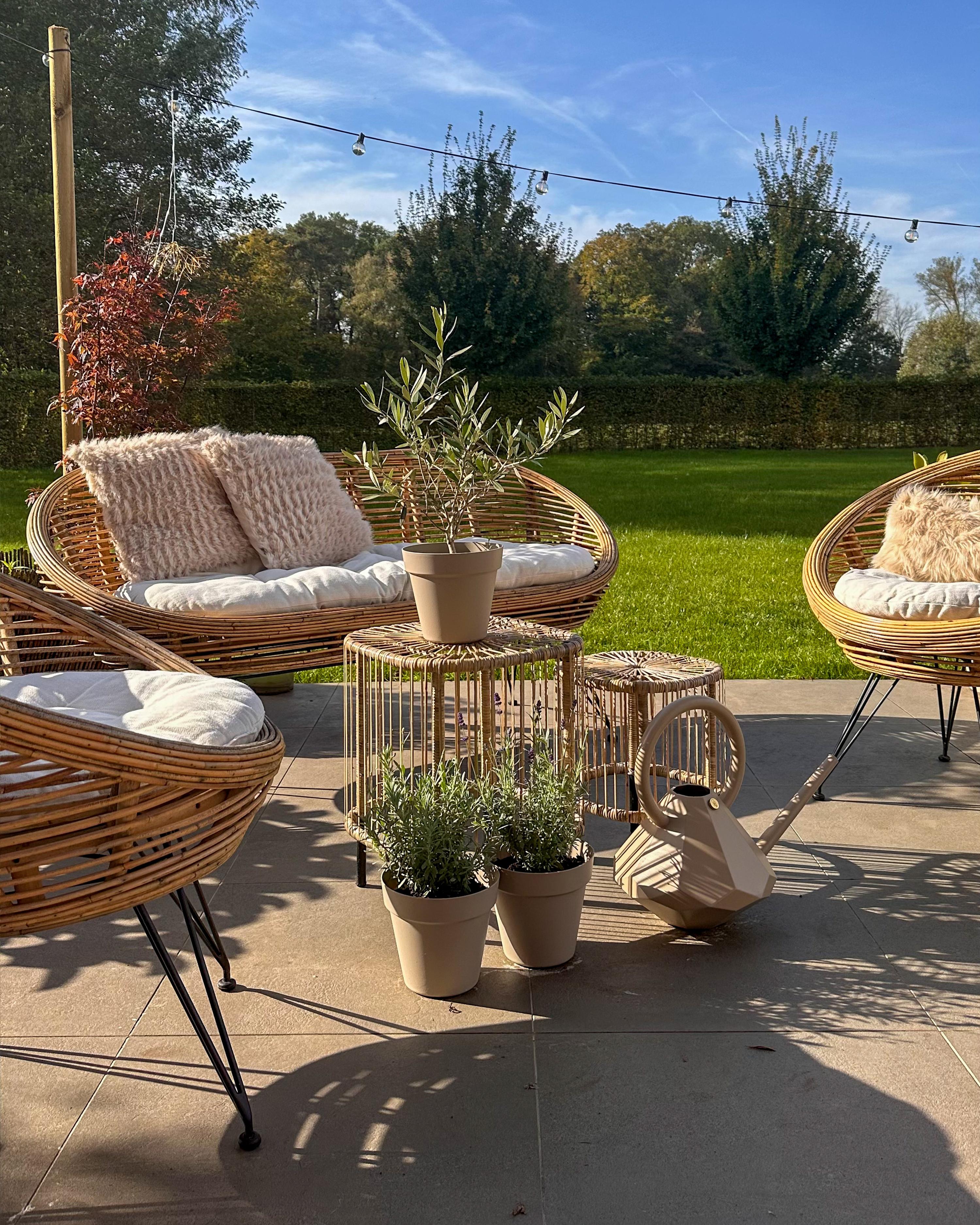 Tuin loungebank 2-zits MARATEA Rotan Natuurlijk