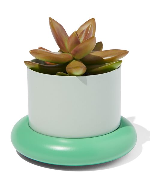 cache-pot Ø10x6.6 métal avec soucoupe
