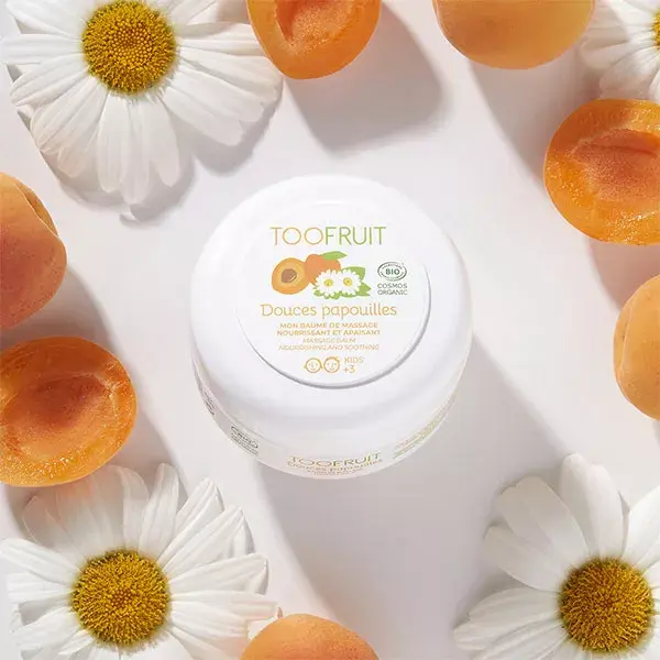 Bálsamo de Massagem Suave para o Corpo Infantil Toofruit com Damasco Orgânico e Camomila 75ml