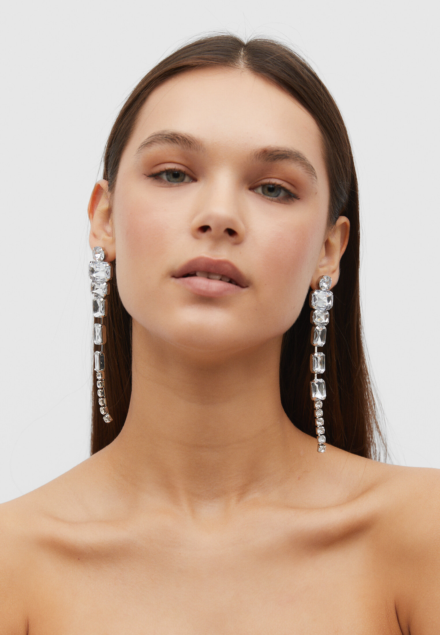 Brincos de strass ombré