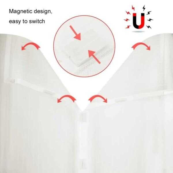 Magnetisk myggnett for dør - myggdør med magnet 210x100cm svart