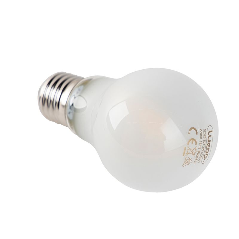 E27 LED mat filament lamp A60 2W 180 lm 2700K