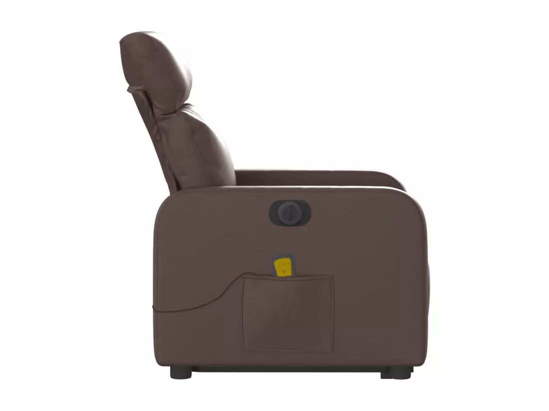 Fauteuil inclinable massant électrique marron similicuir