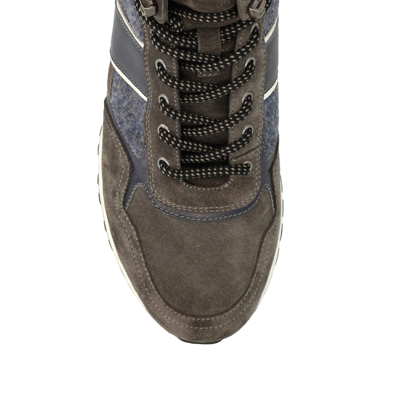 Donkergrijze suède veterschoenen