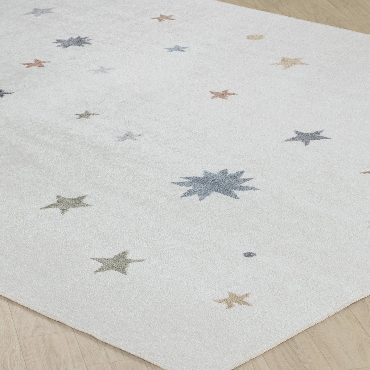 Machinewasbaar kinderkleed met sterren, veelkleurig/beige, 80x150 cm, STELLA