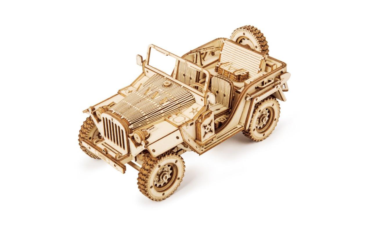 Bausatz Army Jeep GeländewagenMilitär Jeep 3D Puzzle aus Holz