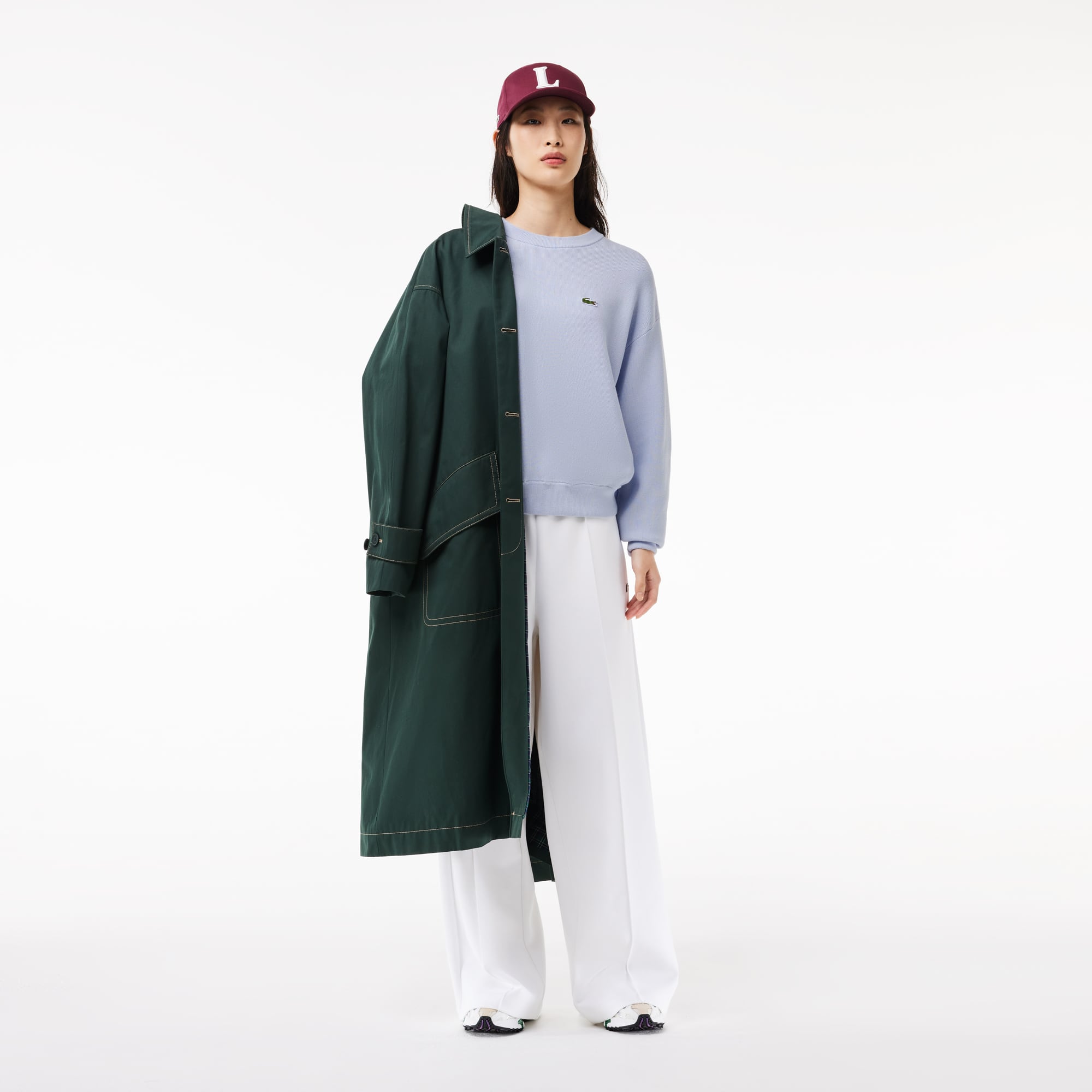 Pull col rond femme Lacoste en coton biologique Pullovers - Bleu - Lacoste - Femme