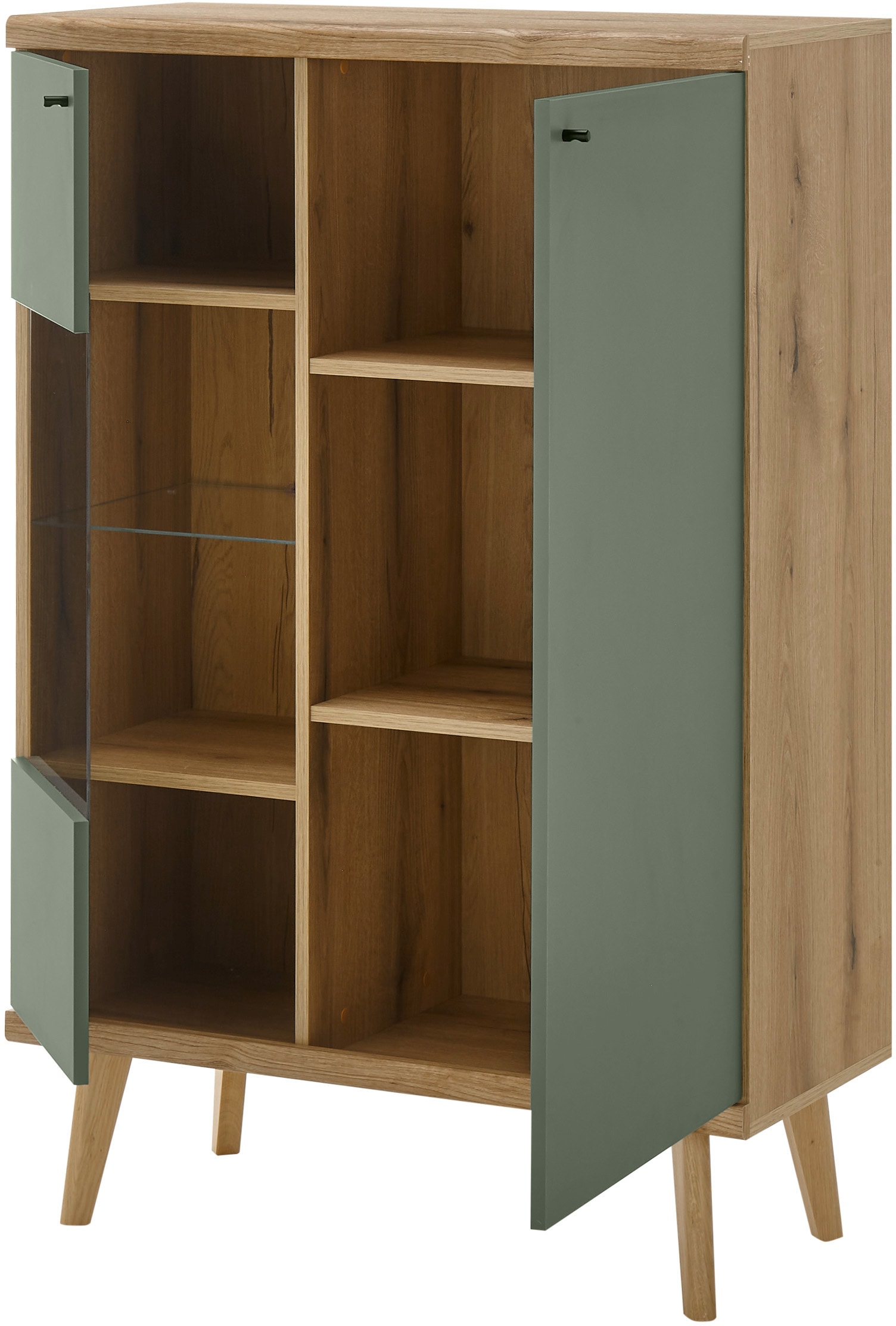 INOSIGN Vitrine »MAVAS« in moderner Trendfarbe, Giffe aus Metall (Schwarz), Höhe 134 cm