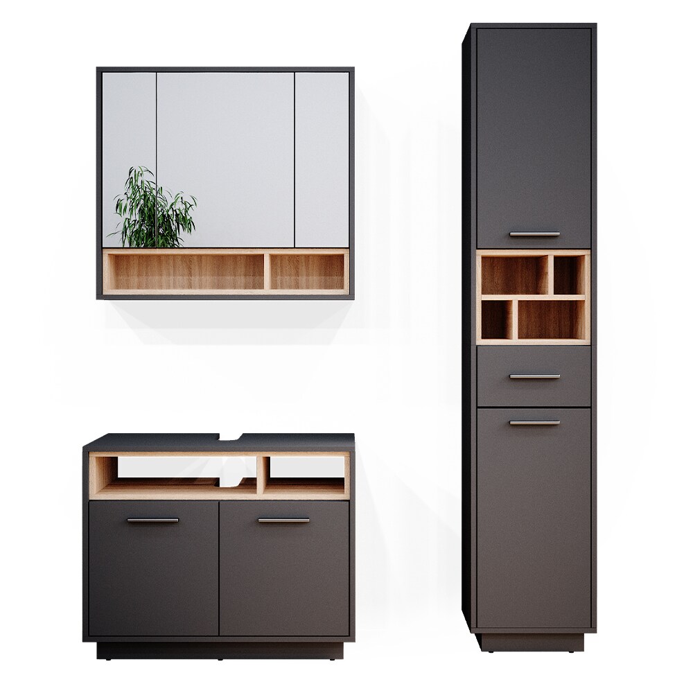Vicco Badmöbel Set Beatrice Spiegelschrank Waschtischunterschrank Hochschrank