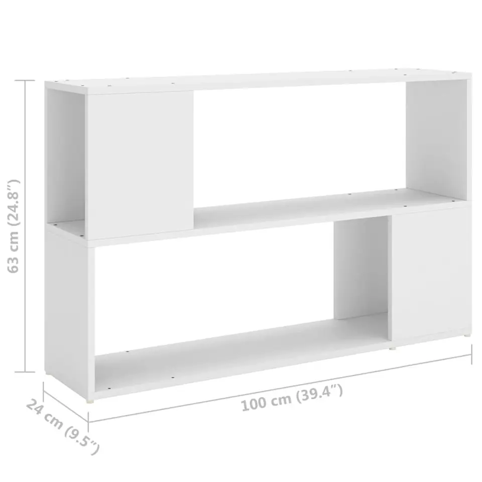 vidaXL - Boekenkast - Wit - Bewerkt hout - 100 x 24 x 63 cm