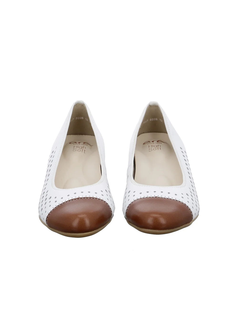 Pumps Nizza cognac weiß