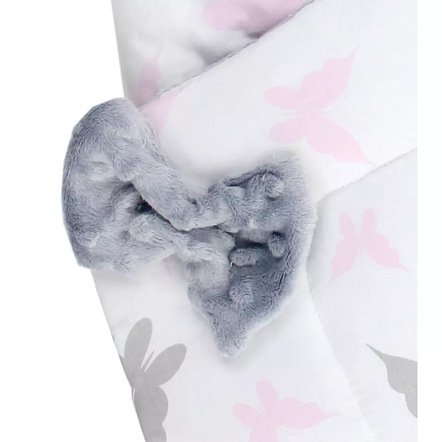 TupTam Baby Winter Einschlagdecke Warm Wattiert Minky rosagrau
