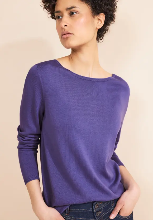 U-Boot Ausschnitt Pullover - elderflower purple