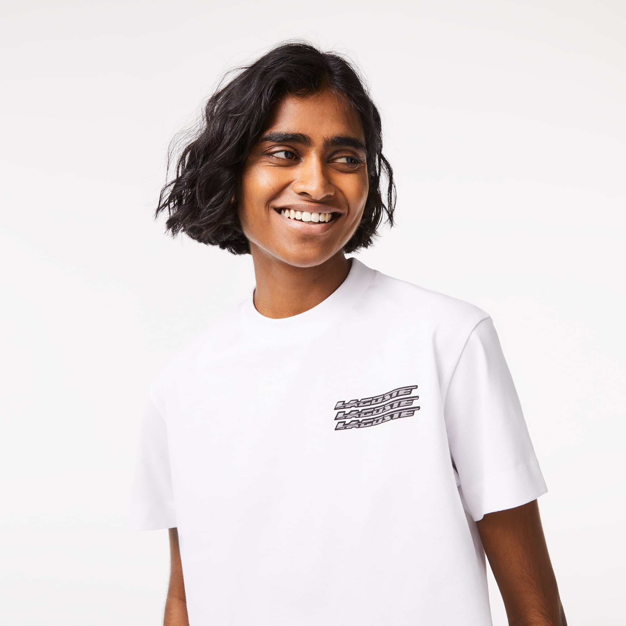 T-shirt femme Lacoste oversize fit en jersey de coton T-Shirts - Blanc - Lacoste - Femme