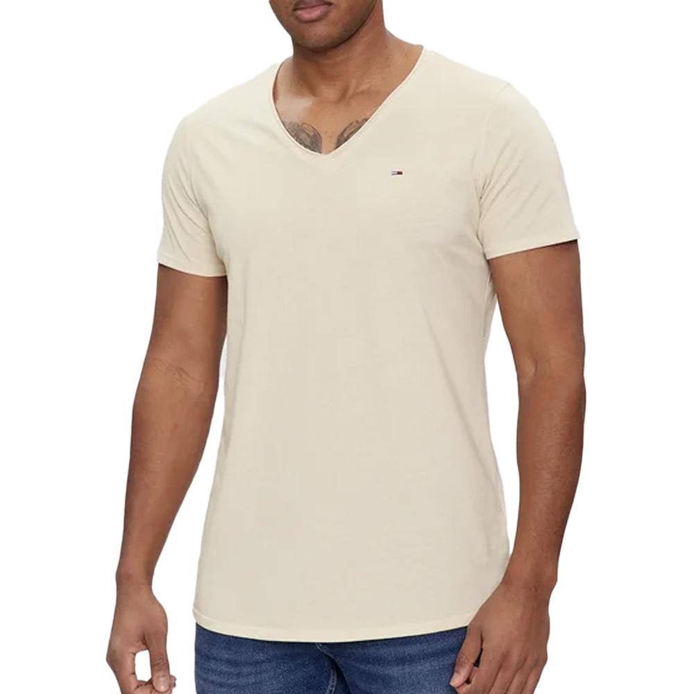 Tommy Hilfiger T-shirt Écru Homme Tommy Hilfiger Xslim Jaspe