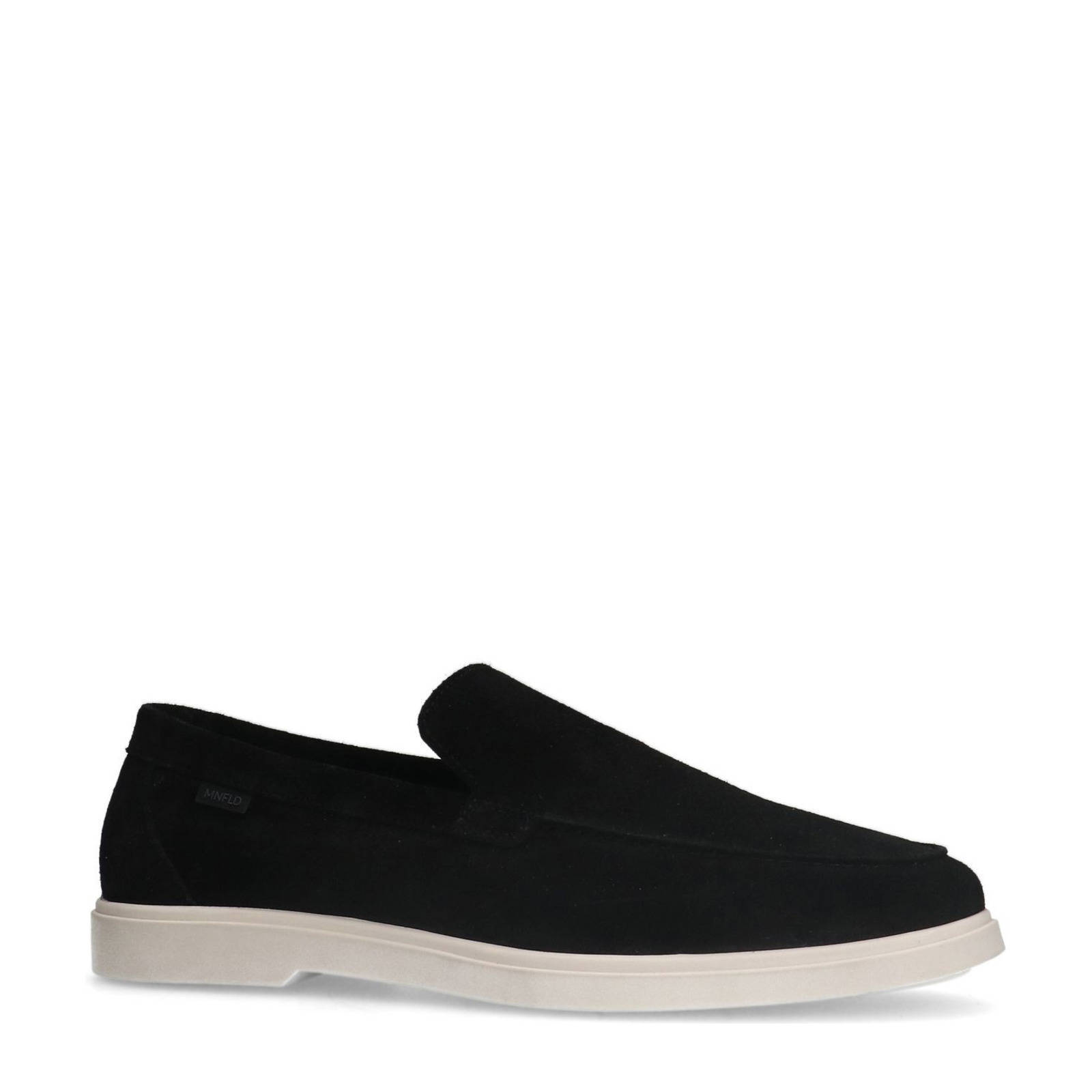 Manfield suède loafers zwart