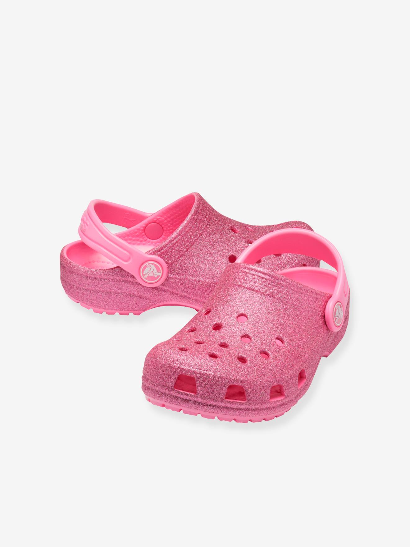 Tamanco Clássico com Glitter K CROCS™ para Meninas Rosa Claro Liso
