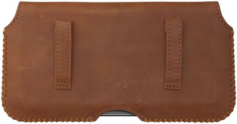 Rosso - Deluxe Hoesje Belt Case - Echt Leer - Medium - Bruin