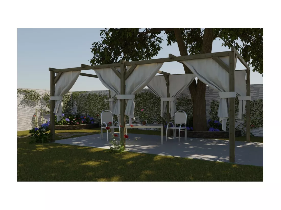 Carport, abri de voiture 3x5,10 m - 15,30 m2 - CAR1 - ALTANKA