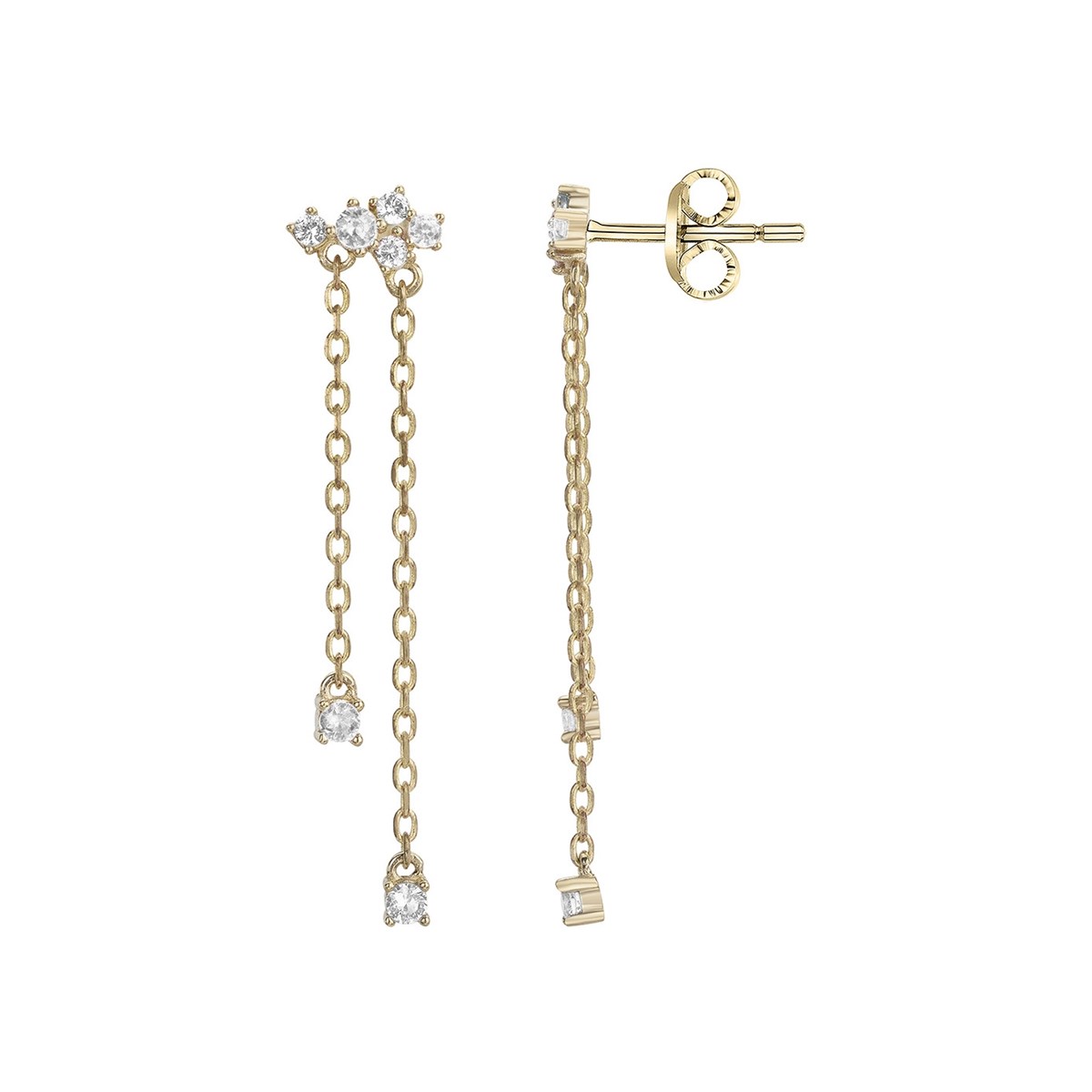 Boucles d'oreilles en Plaqué Or avec oxyde de zirconium blanc