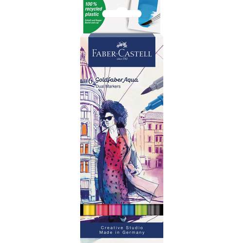 FABER-CASTELL Goldfaber Aqua Dual Marker 6er-Set