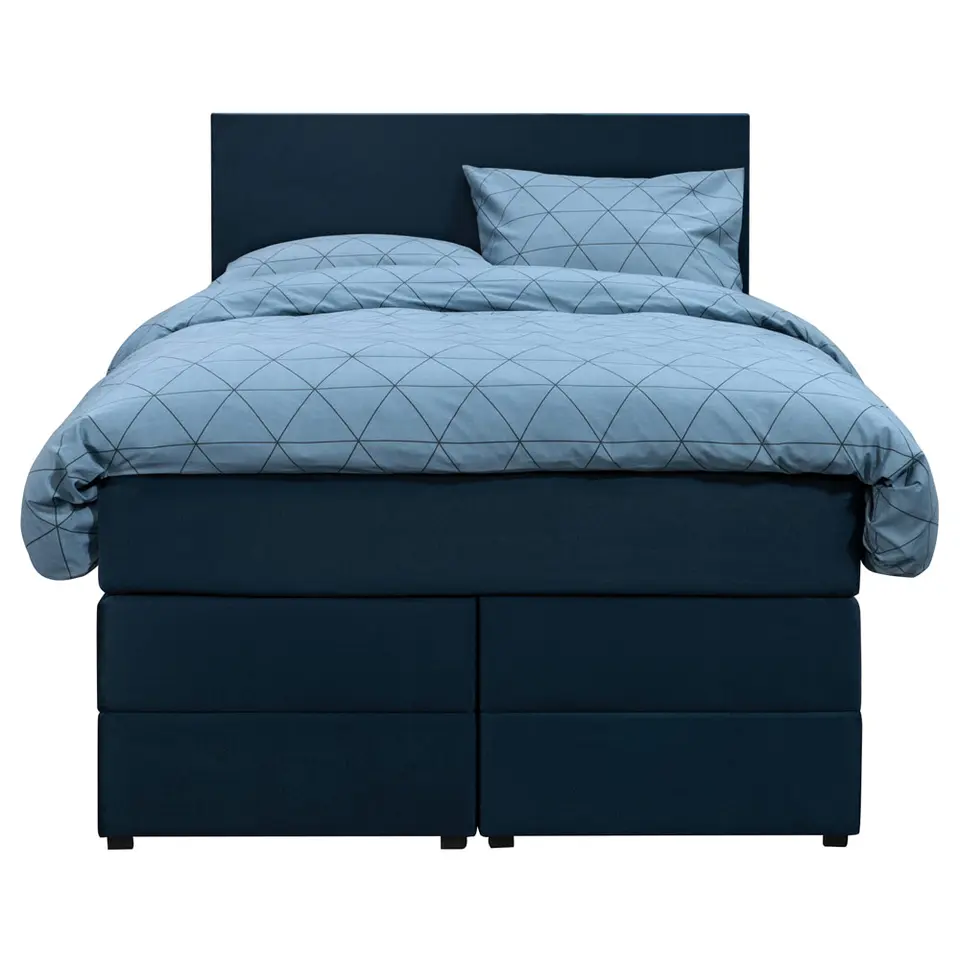 Boxspring met opbergruimte Liv egaal - blauw - 120x200 cm