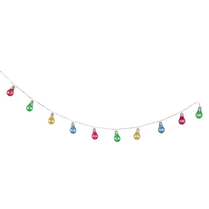 10er Solar LED Party-Lichterkette - bunt - aus Kunststoff - ca. 380 cm