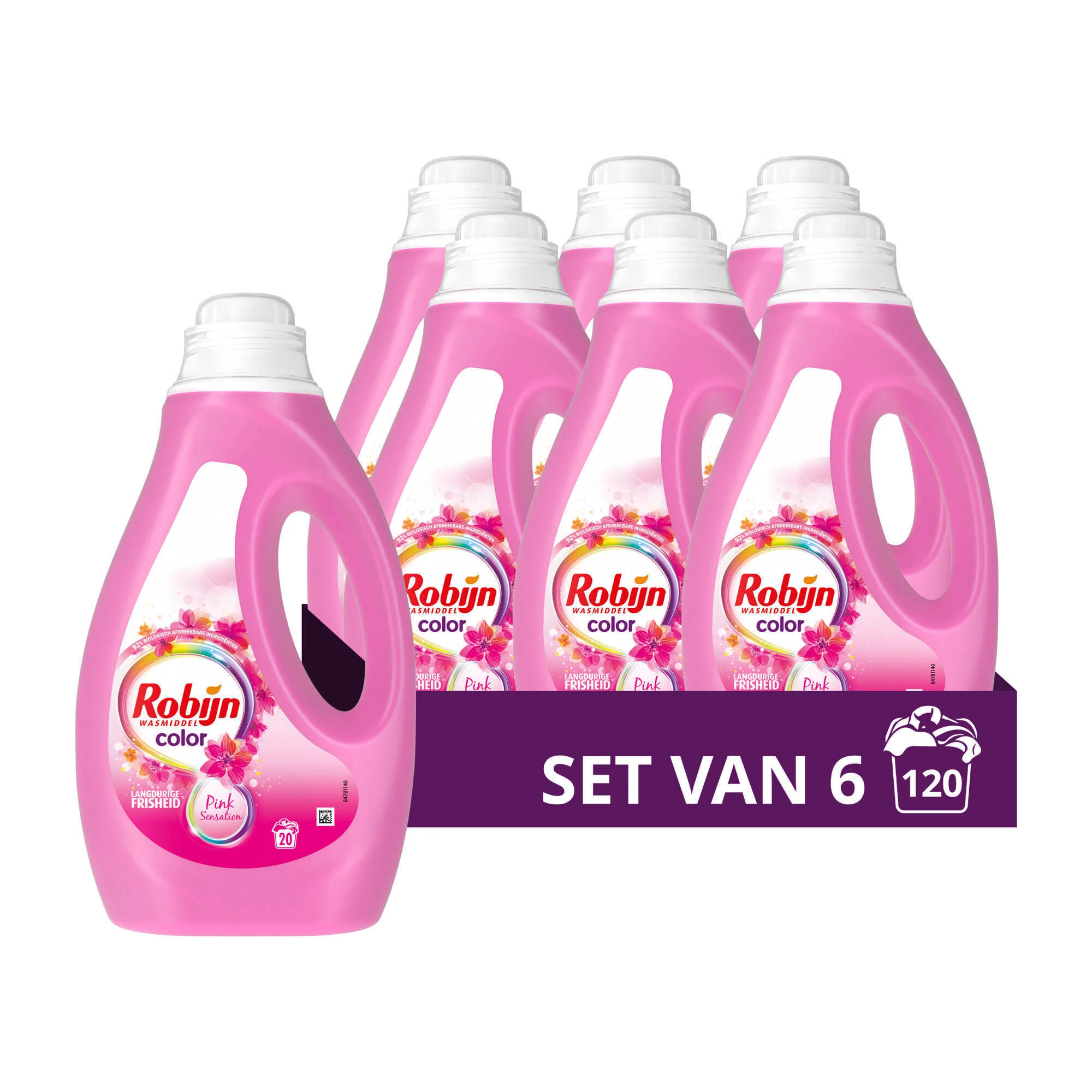 Robijn vloeibaar wasmiddel Color Pink Sensation - 6 x 20 wasbeurten - 120 wasbeurten