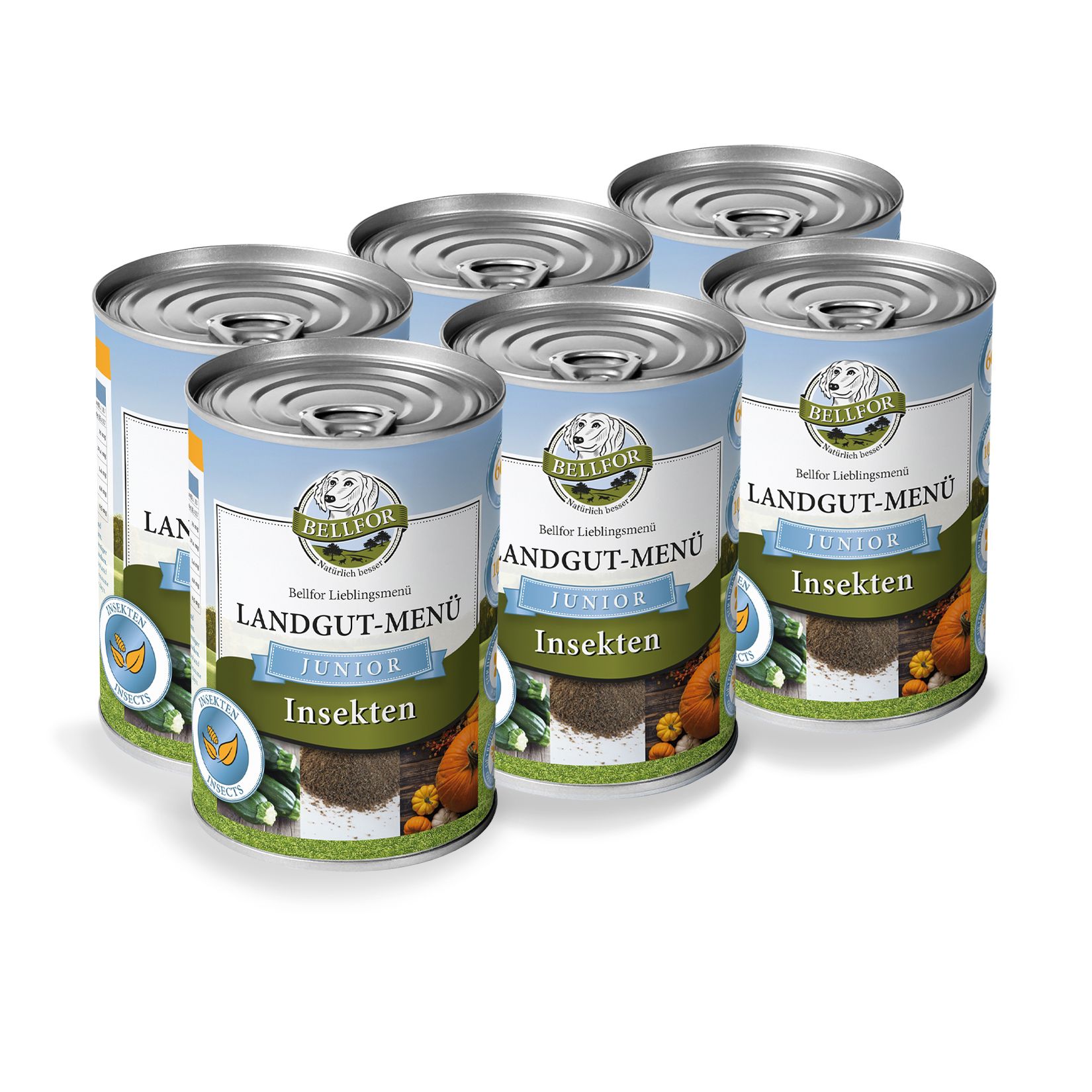 Bellfor Hypoallergenes Hundefutter Nass mit Insekten für Welpen - Landgut-Menü Junior