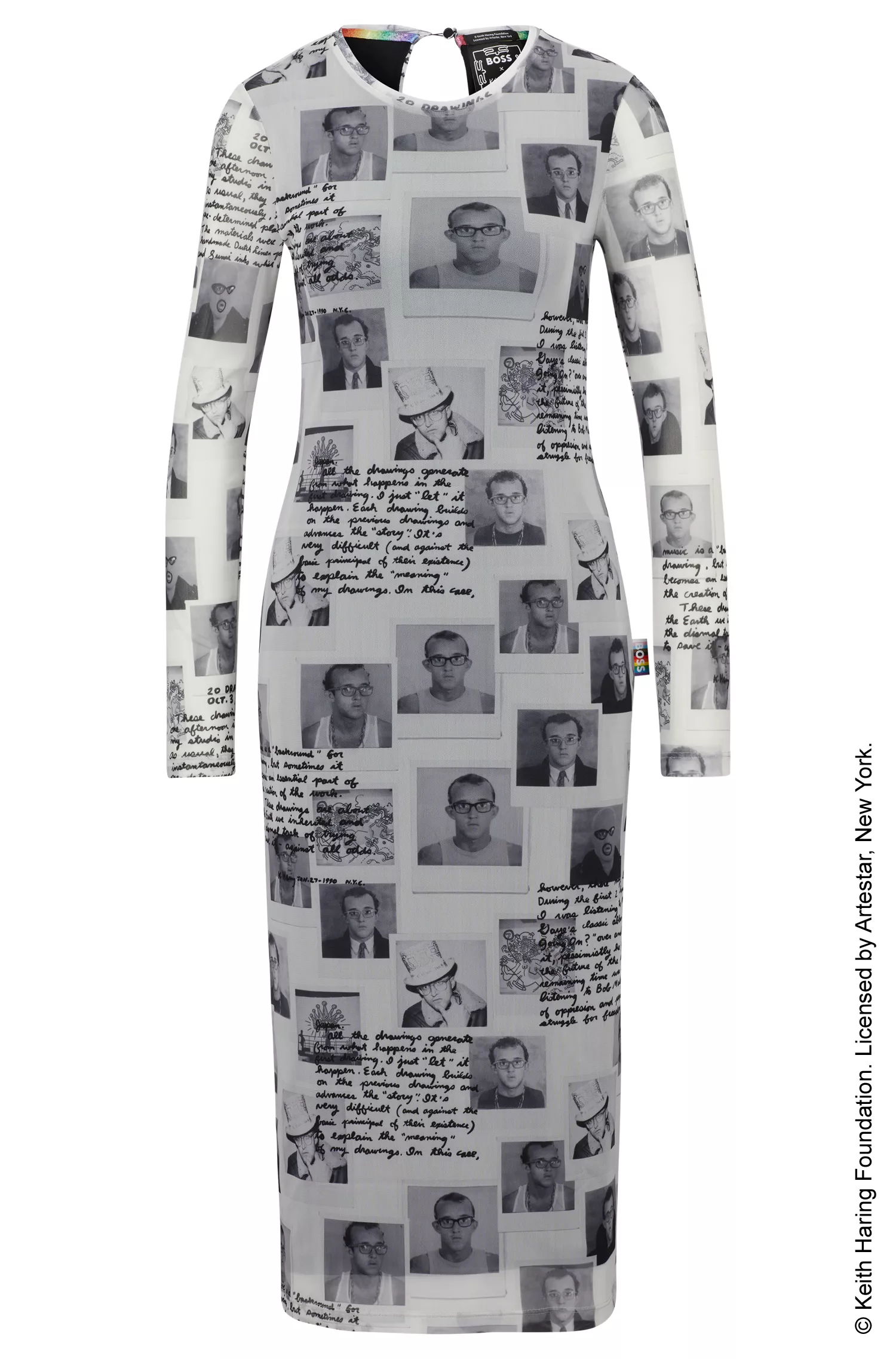 Vestido BOSS Black-BOSS x Keith Haring em tule estampado