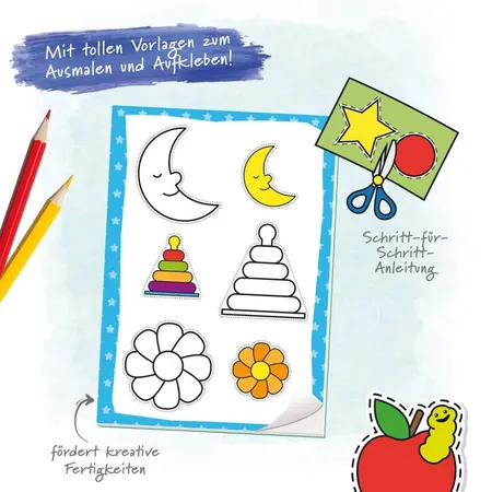 Trötsch Bastelbuch Mein Ausmal Sticker Buch Kindergarten