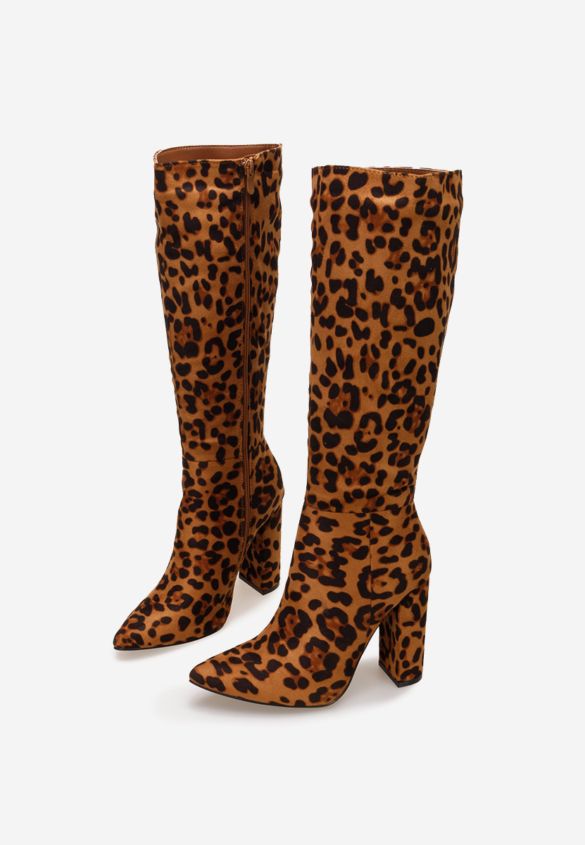 Bottes à talon carré leopard Alyndra