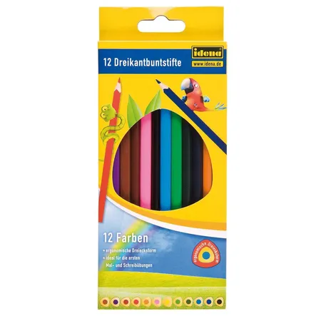 Idena Dreikant Farbstifte 12er Set, FSC100%
